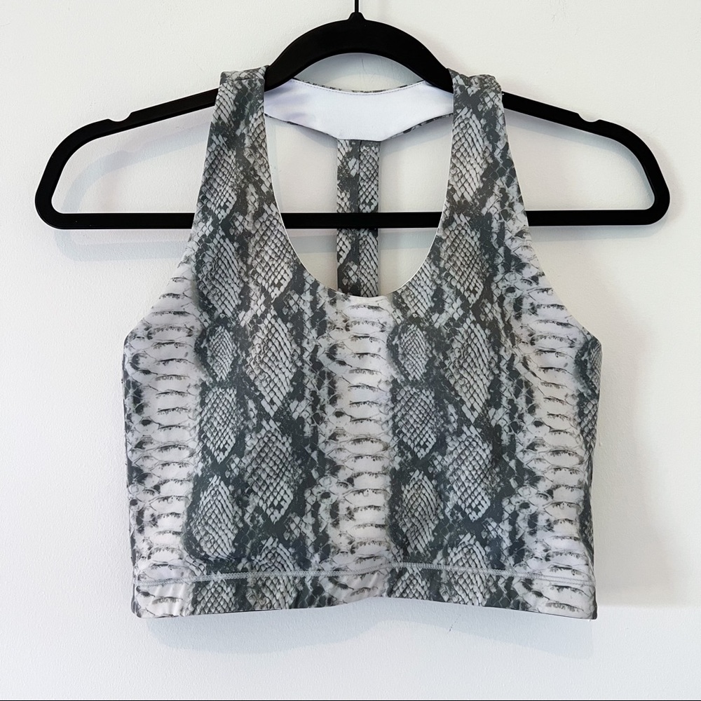 buddy love | fonda olive green snakeskin serpent sports bra medium
